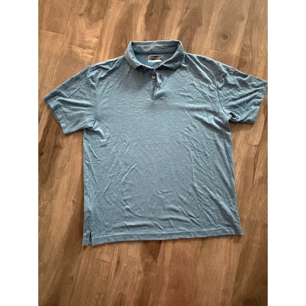 PGA TOUR Men's s Golf Polo Shirt Blue Short Sleeve Preppy Size Small‎